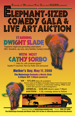 Elephant-sized comedy gala and live art auction